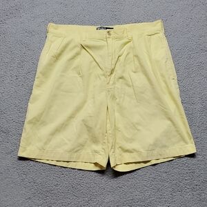 Polo by Ralph Lauren Men's Pale Yellow Flat-Front Cotton Shorts Size 34